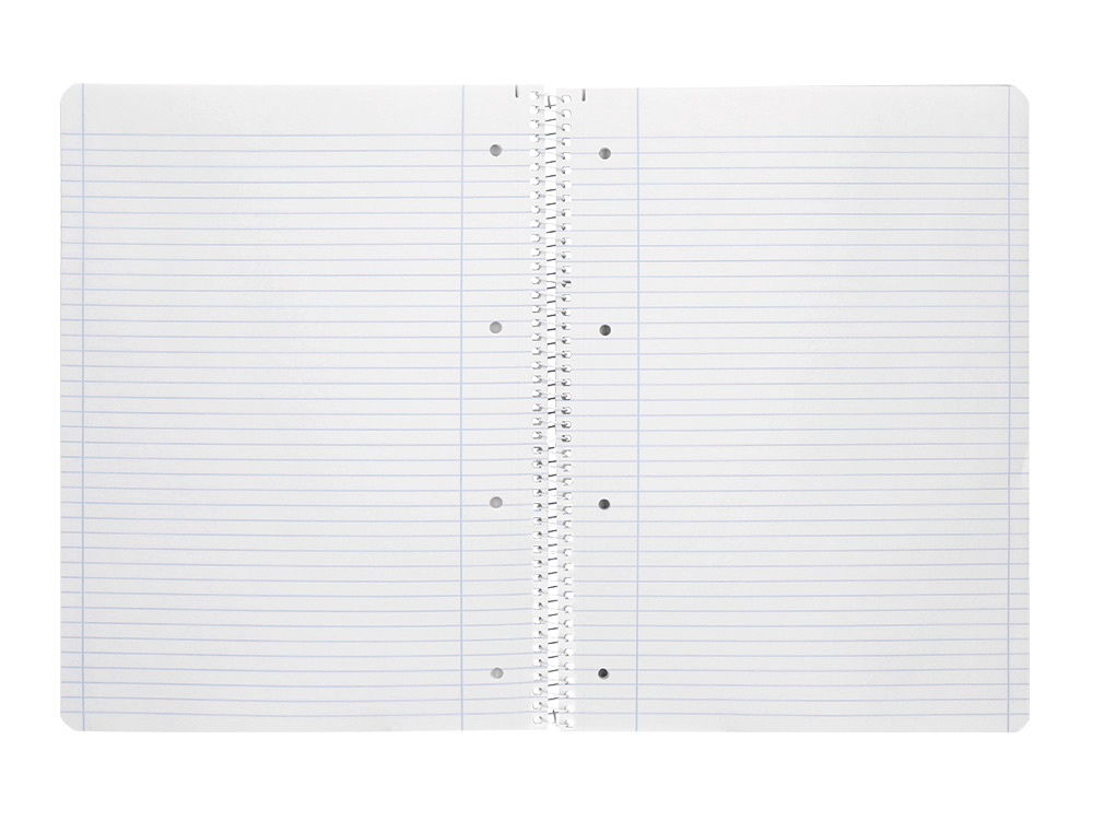 CUADERNO ESPIRAL LIDERPAPEL A4 MICRO SMART TAPA BLANDA 80H60GR HORIZONTAL 7MM DOBLE MARGEN 4 TALADROS COLORES