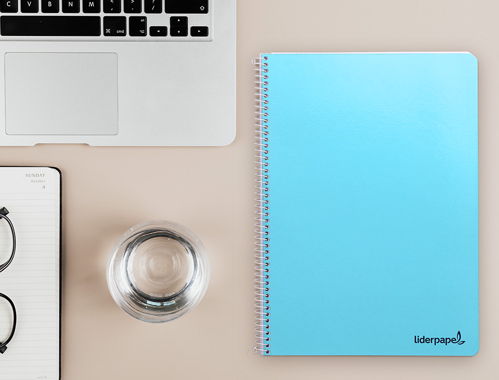CUADERNO ESPIRAL LIDERPAPEL A4 MICRO SMART TAPA BLANDA 80H60GR HORIZONTAL 7MM DOBLE MARGEN 4 TALADROS COLORES