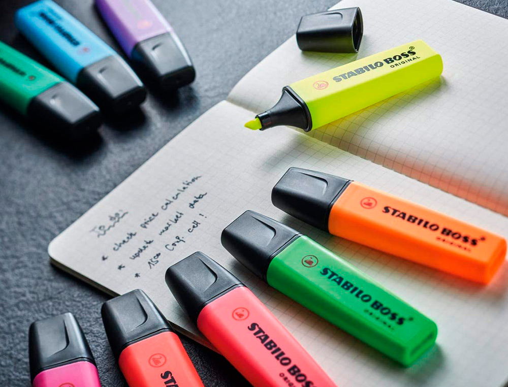 ROTULADOR STABILO BOSS FLUORESCENTE 70 ESTUCHE DE 4 UNIDADES COLORES SURTIDOS
