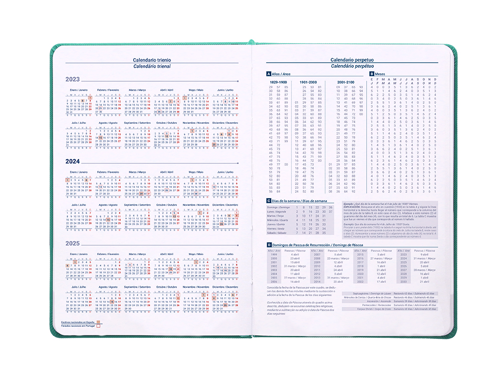 AGENDA ENCUADERNADA LIDERPAPEL KILKIS 15X21 CM 2024 DIA PAGINA COLOR TURQUESA PAPEL 70 GR