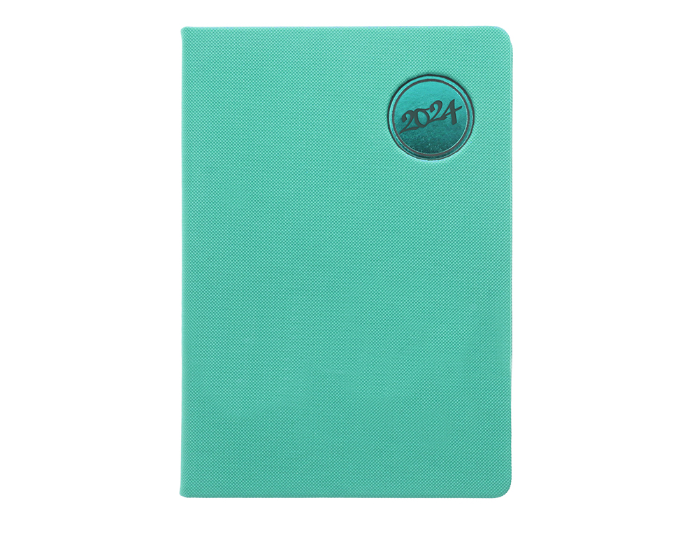 AGENDA ENCUADERNADA LIDERPAPEL KILKIS 15X21 CM 2024 DIA PAGINA COLOR TURQUESA PAPEL 70 GR