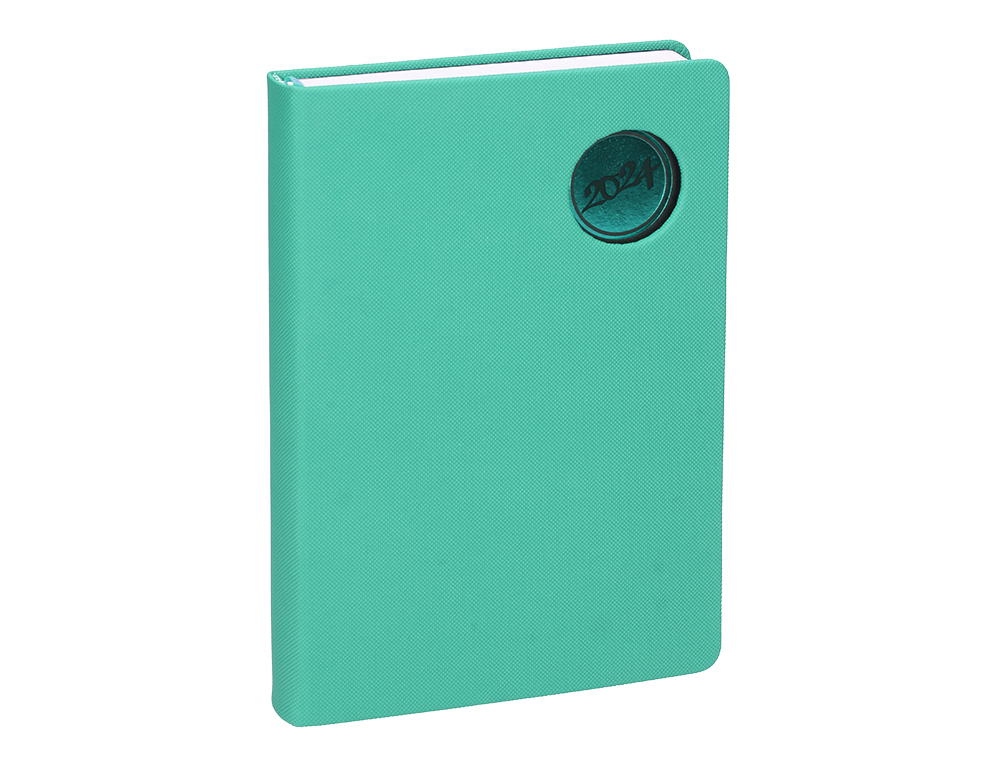 AGENDA ENCUADERNADA LIDERPAPEL KILKIS 15X21 CM 2024 DIA PAGINA COLOR TURQUESA PAPEL 70 GR