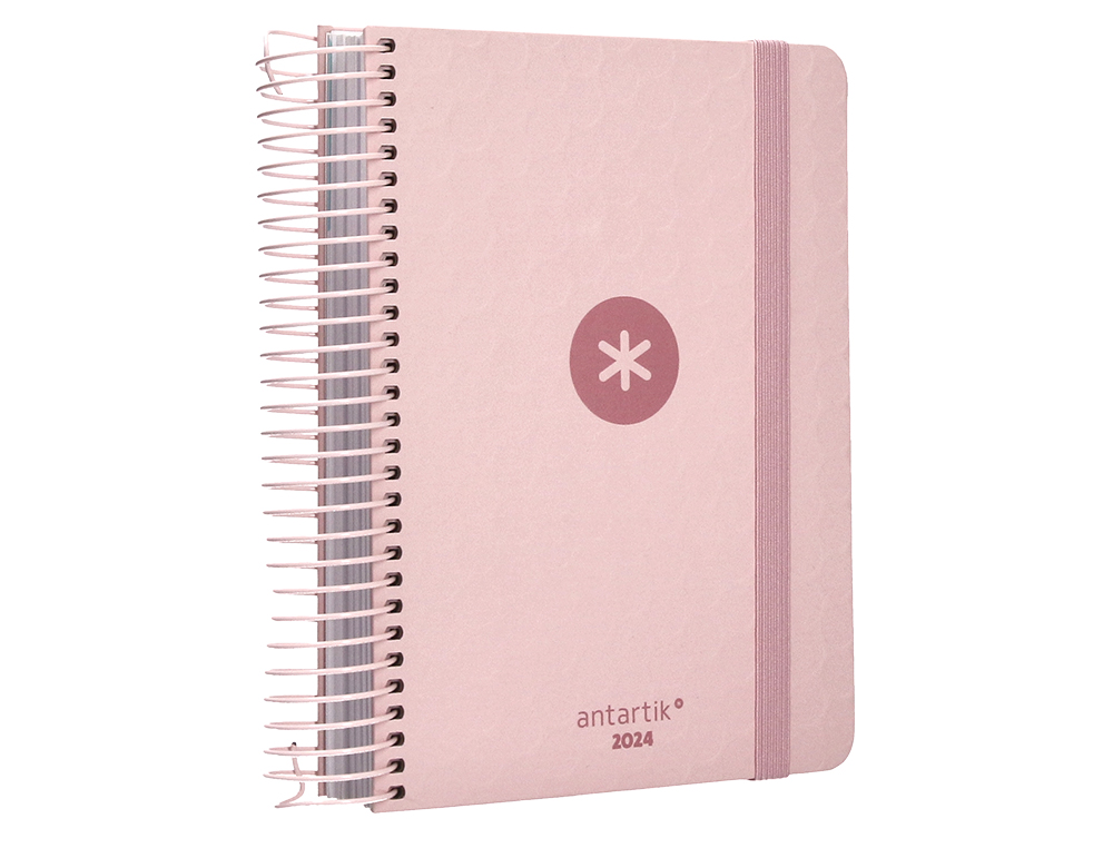 AGENDA DE OFICINA ANTARTIK A6+ 2024 DIA PAGINA 80 GR CON SOBRE MARCAPAGINAS Y 3 HOJAS PEGATINAS ROSA 130X175 MM