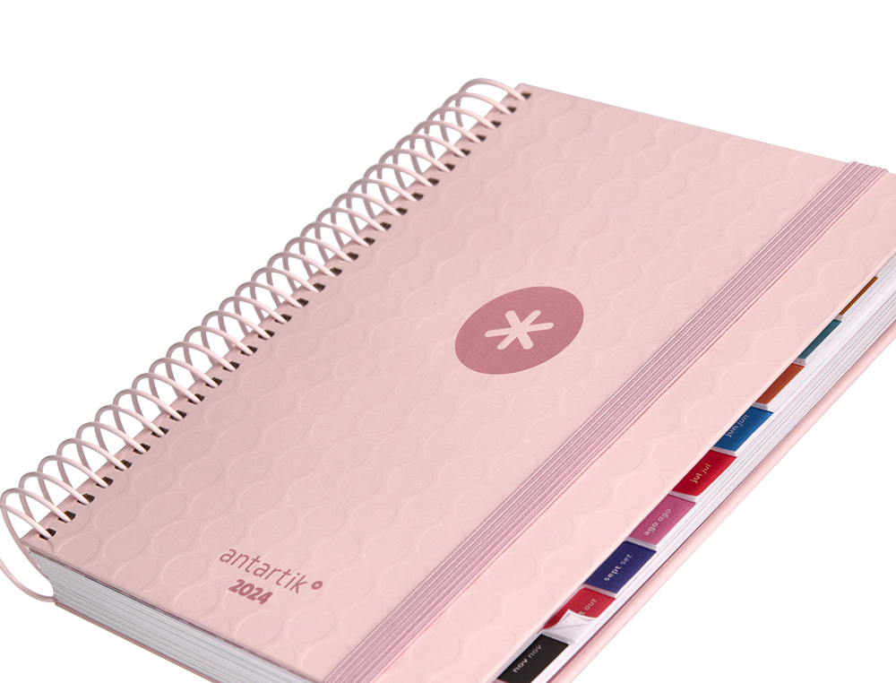 AGENDA DE OFICINA ANTARTIK A6+ 2024 DIA PAGINA 80 GR CON SOBRE MARCAPAGINAS Y 3 HOJAS PEGATINAS ROSA 130X175 MM