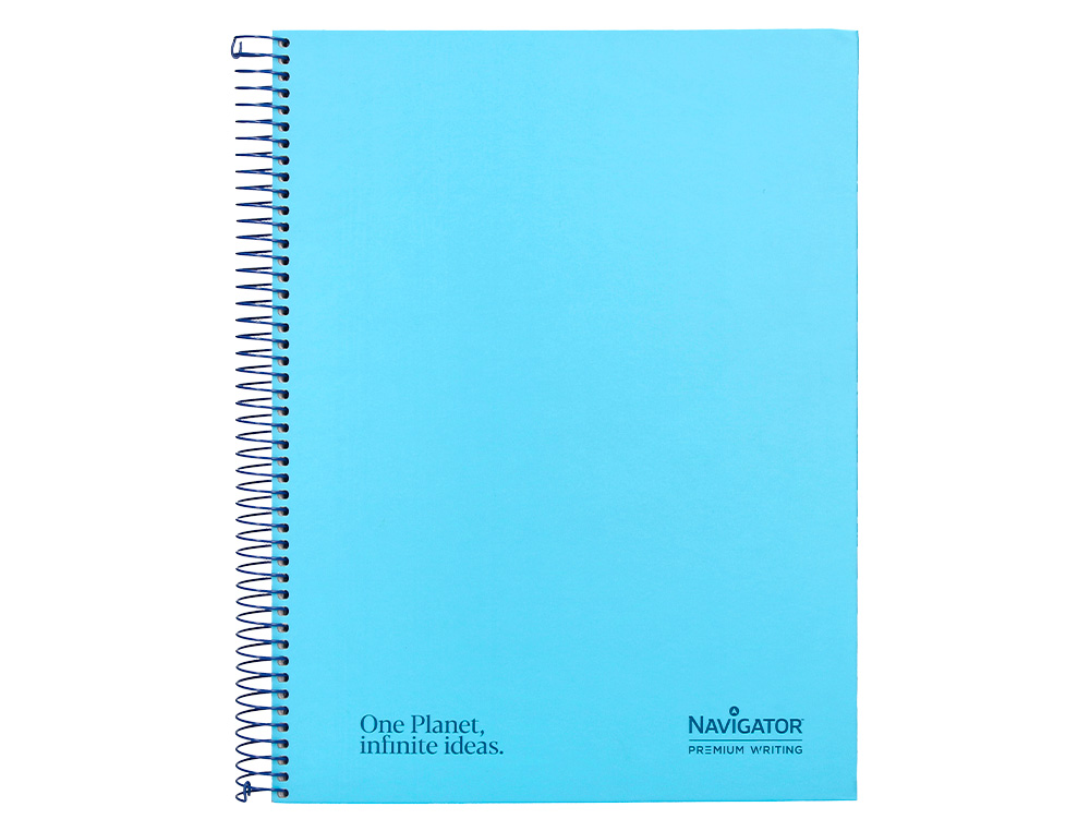 CUADERNO ESPIRAL NAVIGATOR A4 MICRO TAPA FORRADA 120H 80GR HORIZONTAL 5 BANDA 4 TALADROS COLOR CELESTE