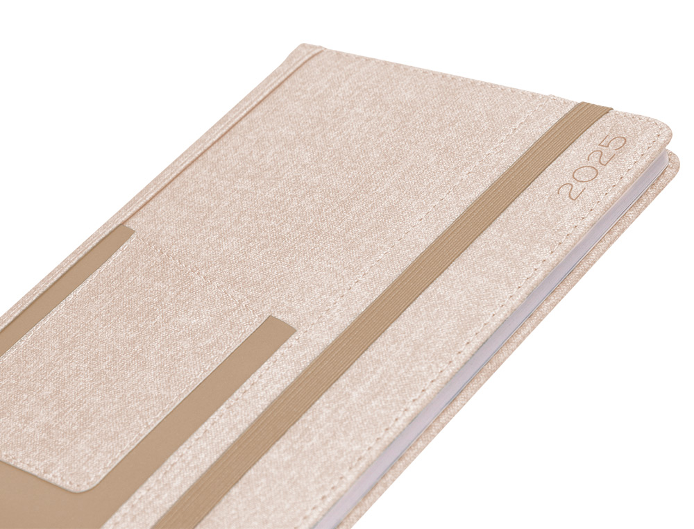AGENDA ENCUADERNADA LIDERPAPEL SARIA A5 2025 DIA PAGINA COLOR GRIS PAPEL 70 GR
