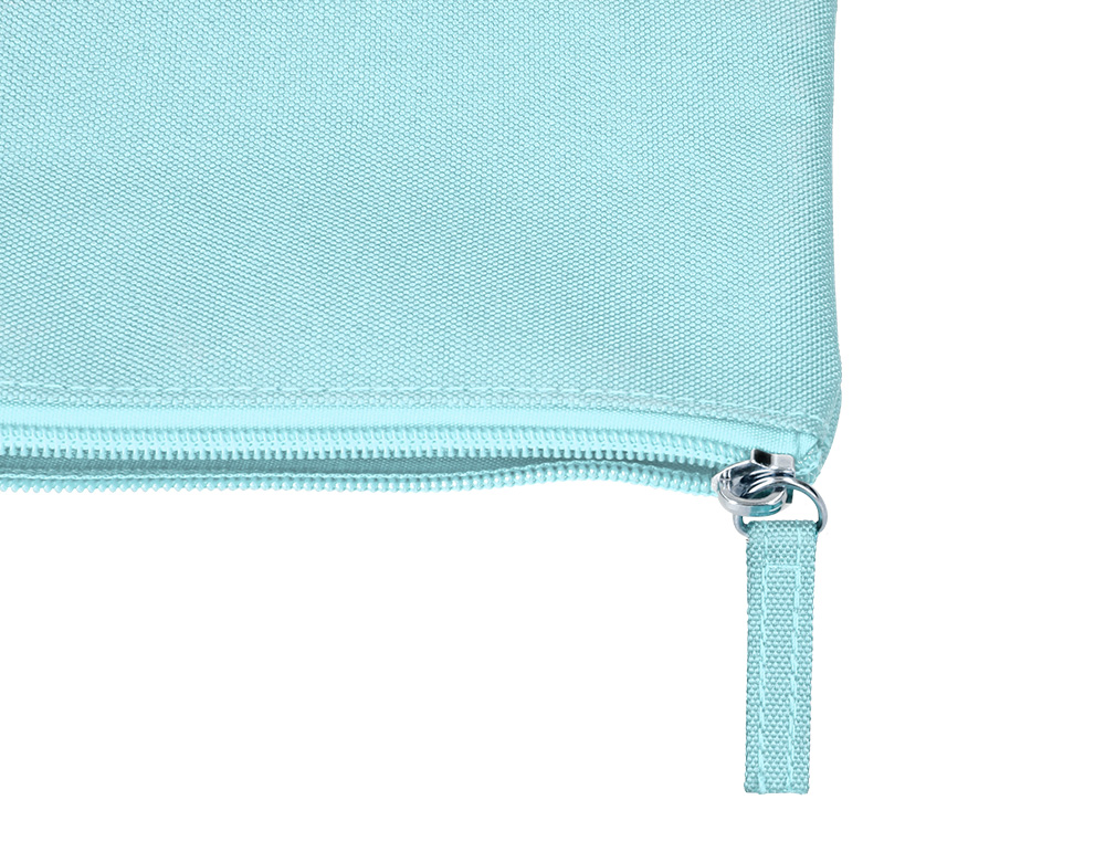 ESTUCHE PORTATODO LIDERPAPEL PLANO ANCHO UNA CREMALLERA 200X100 MM AZUL CELESTE
