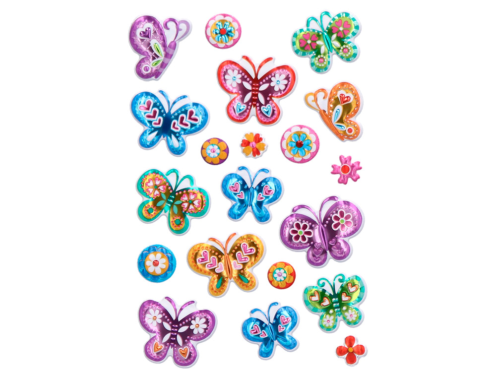 PEGATINAS IMAGINOVO MARIPOSAS MAGIC DREAMS CON RELIEVE 190X105 MM EN BLISTER