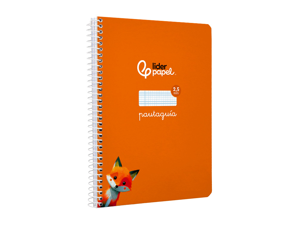 CUADERNO ESPIRAL LIDERPAPEL A5 PAUTAGUIA TAPA BLANDA 40H 75 GR CUADRO PAUTADO 2,5MM COLOR NARANJA