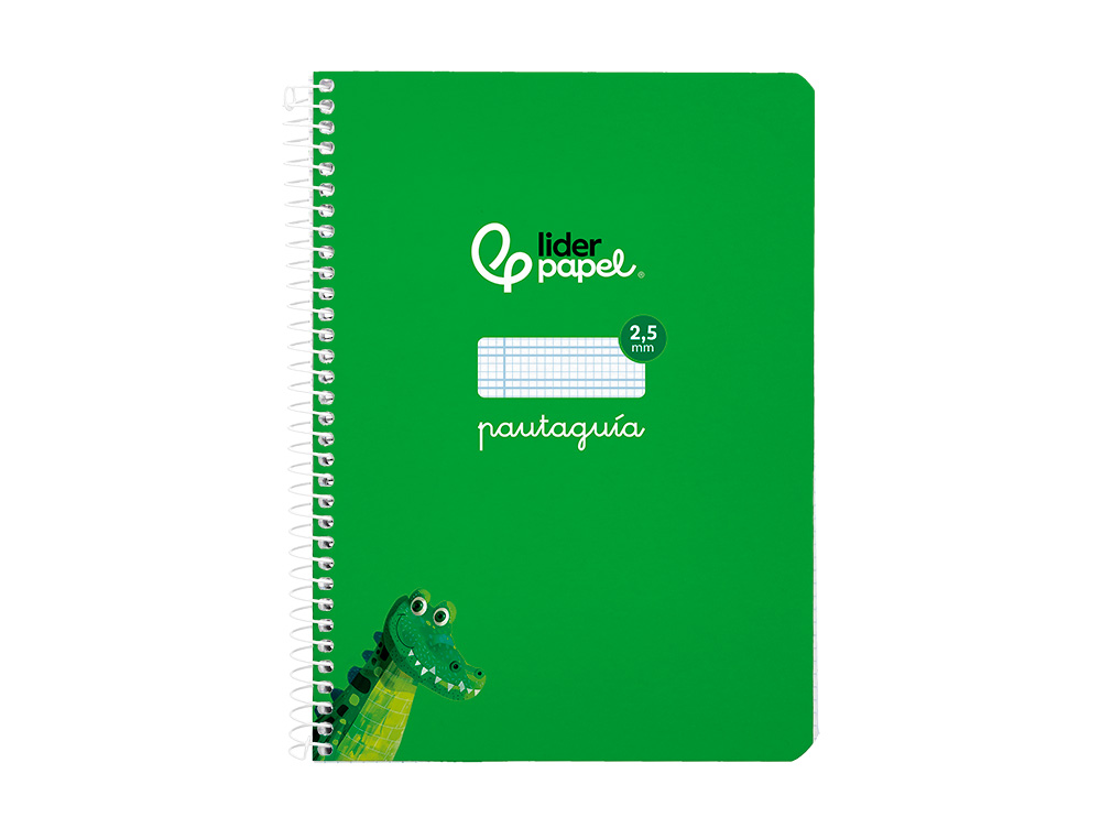 CUADERNO ESPIRAL LIDERPAPEL A5 PAUTAGUIA TAPA BLANDA 40H 75 GR CUADRO PAUTADO 2,5MM COLOR VERDE