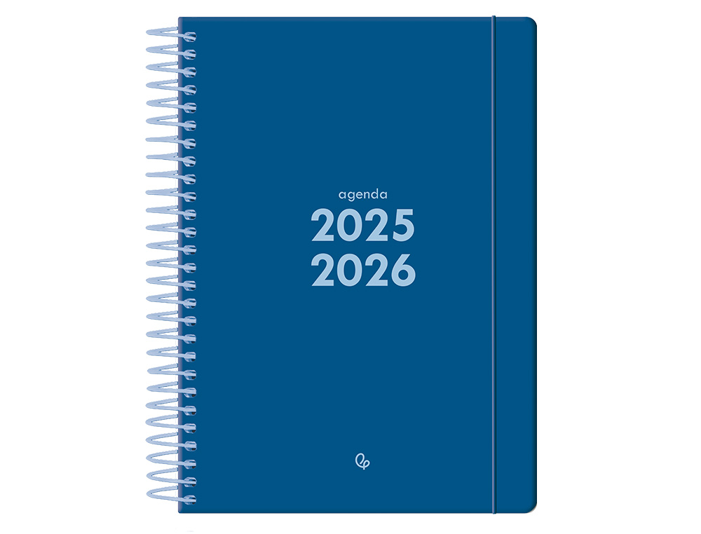 AGENDA ESCOLAR LIDERPAPEL 25- 26 ESPIRAL BASIC AZUL OSCURO SEMANA VISTA A5 BILINGE PAPEL FSC 70 GR