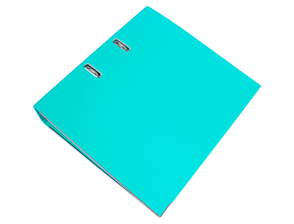 ARCHIVADOR DE PALANCA LIDERPAPEL A4 DOCUMENTA FORRADO PVC CON RADO LOMO 75 MM VERDE CLARO COMPRESOR