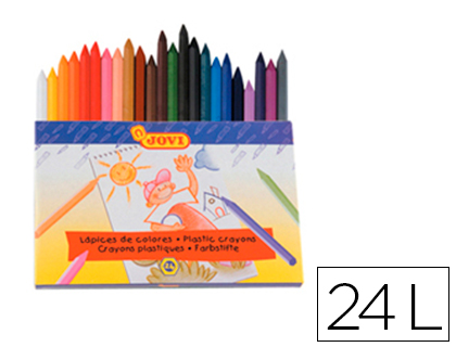 LAPICES CERA JOVI HEXAGONAL CAJA DE 24 COLORES