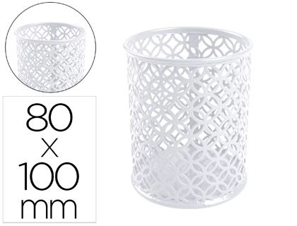 CUBILETE PORTALAPICES Q-CONNECT METAL REDONDO DIAMETRO 80 ALTURA 100 MM BLANCO