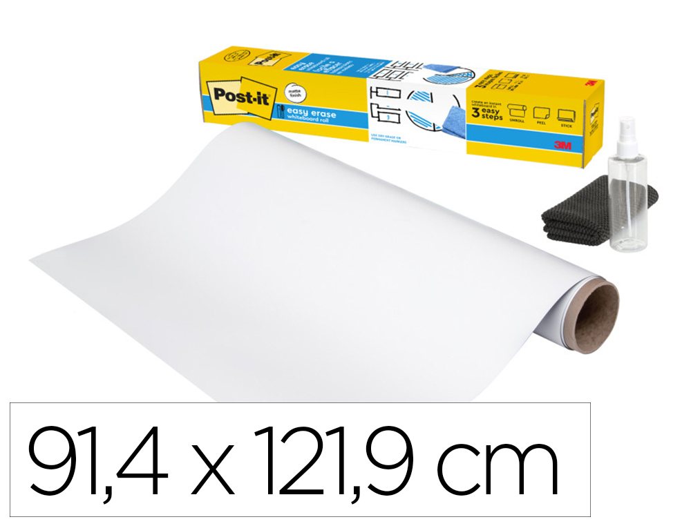 PIZARRA BLANCA POST-IT SUPER STICKY FLEX ROLLO ADHESIVO REMOVIBLE 91,4X121,9 CM