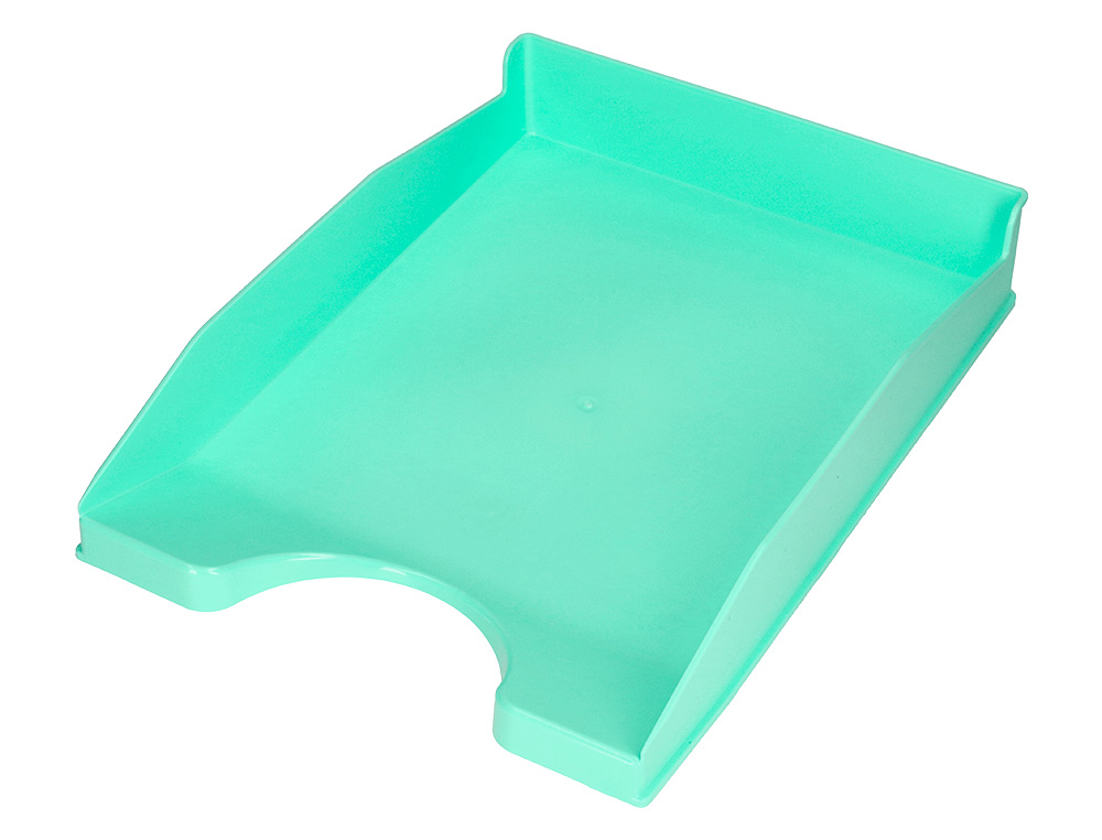 BANDEJA SOBREMESA PLASTICO Q-CONNECT VERDE MENTA OPACO 240X70X340MM