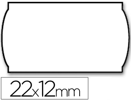 ETIQUETAS METO ONDULADAS 22 X 12 MM LISA REMOVIBLE BLANCA ROLLO 1500 ETIQUETAS