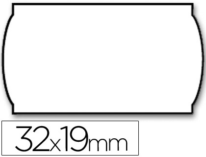 ETIQUETAS METO ONDULADAS 32 X 19 MM LISA REMOVIBLE BLANCA ROLLO 1000 ETIQUETAS