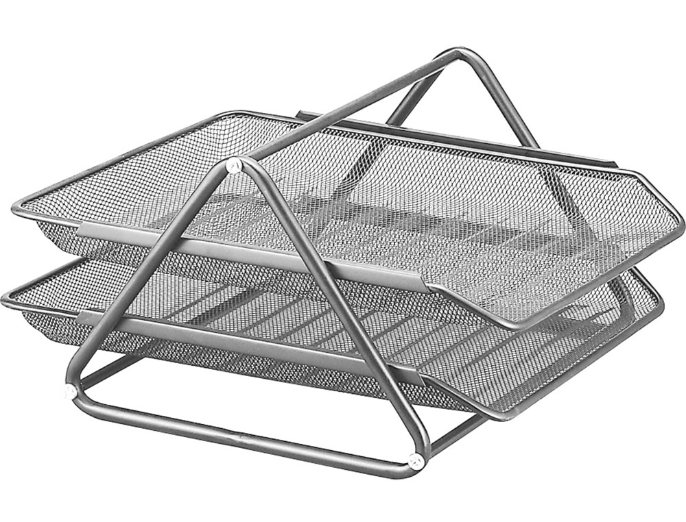 BANDEJA SOBREMESA METALICA Q-CONNECT REJILLA GXA100 PLATA2 BANDEJAS MOVIBLES 300X185X 350 MM
