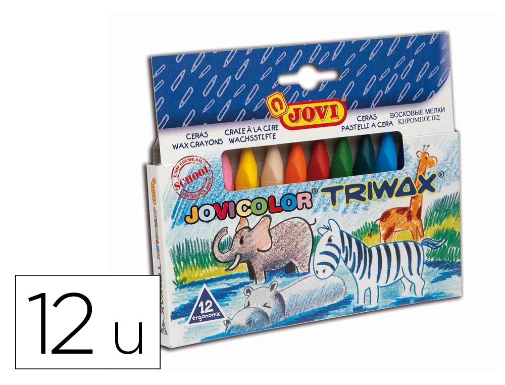 LAPICES CERA JOVICOLOR TRIANGULAR TRIWAX 12 COLORES SURTIDOS