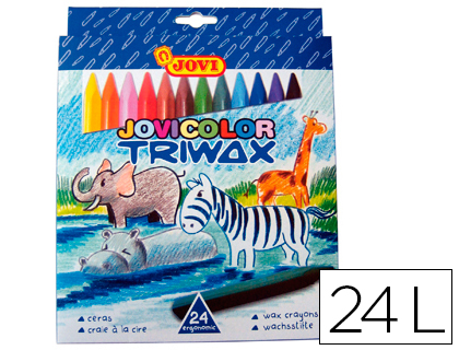 LAPICES CERA JOVICOLOR TRIANGULAR TRIWAX 24 COLORES SURTIDOS