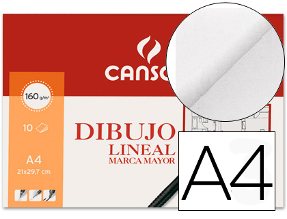 PAPEL DIBUJO MARCA MAYOR 160GR DIN A4 EN MINIPACKS DE 10 HOJAS