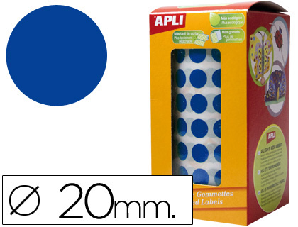 GOMETS AUTOADHESIVOS CIRCULARES 20MM AZUL EN ROLLO