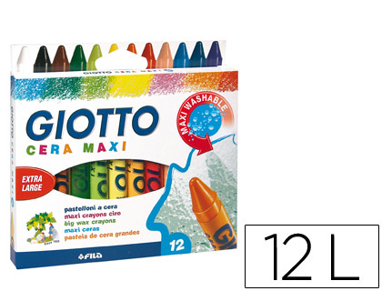LAPICES CERA GIOTTO MAXI CAJA DE 12 COLORES