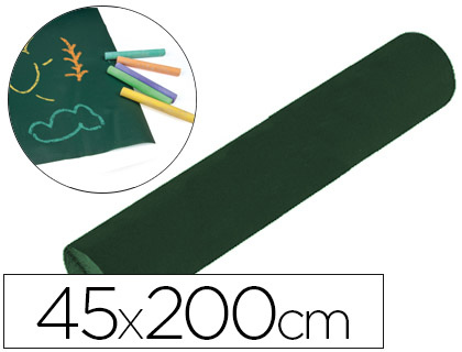 PIZARRA LIDERPAPEL PARA TIZA ROLLO ADHESIVO 45X200 CM COLOR NEGRO O VERDE