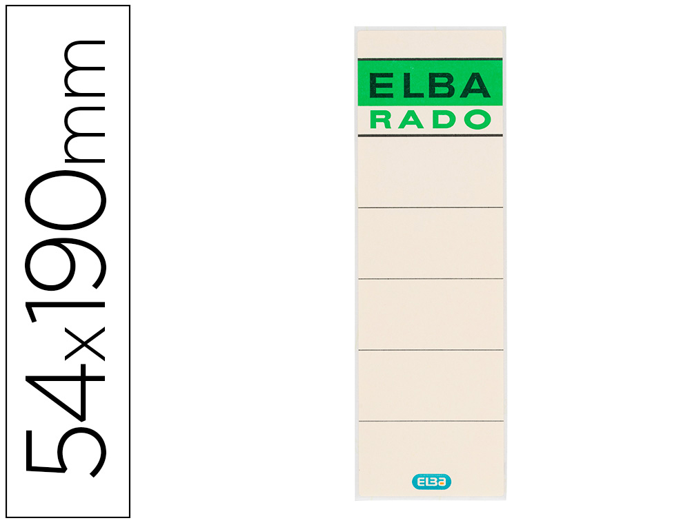 ETIQUETAS ADHESIVAS ELBA LOMERA COLOR HUESO 54 X 190 MM PACK DE 10 UNIDADES