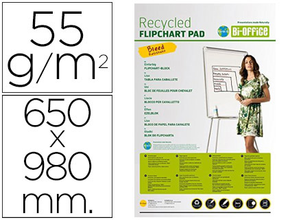 BLOC CONGRESO BI-OFFICE PAPEL RECICLADO 55 GRS 650X980 MM
