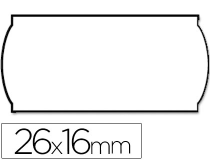 ETIQUETAS METO ONDULADAS 26 X 16 MM BLANCA ADH. ROLLO DE 1200 ETIQUETAS