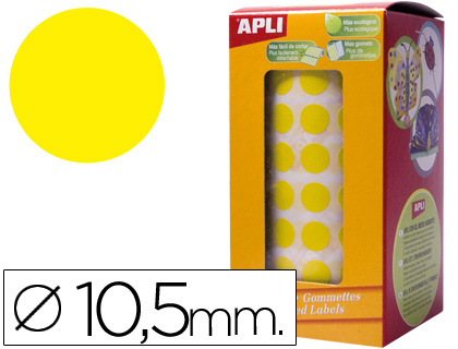 GOMETS AUTOADHESIVOS CIRCULARES 10,5MM AMARILLO EN ROLLO