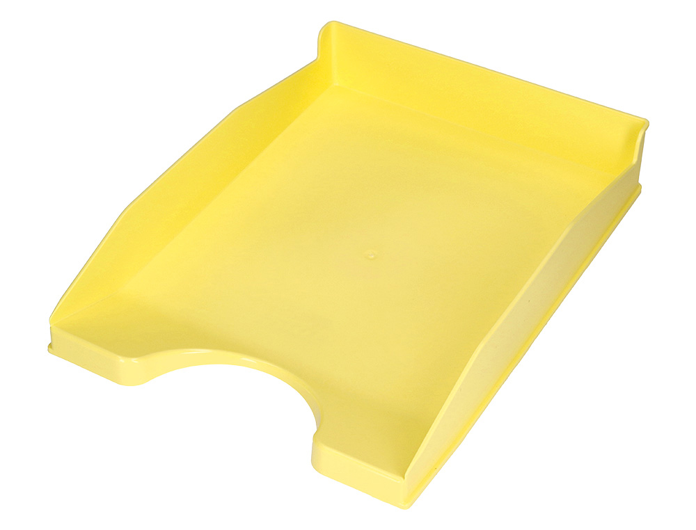 BANDEJA SOBREMESA PLASTICO Q-CONNECT AMARILLO PASTEL OPACO 240X70X340MM