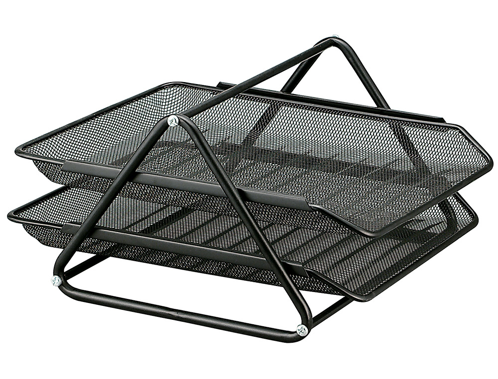 BANDEJA SOBREMESA METALICA Q-CONNECT REJILLA GXA100 NEGRA2 BANDEJAS MOVIBLES 300X185X350 MM
